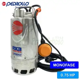 RXm 3/20 (10m) - Electrobomba monofásica VORTEX de 0,75 CV para aguas