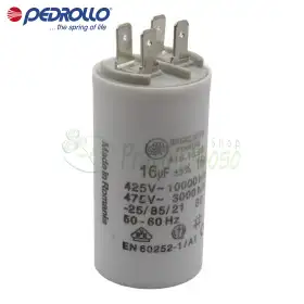 Condensateur 16 F - 16 micro farad 450 VL Pedrollo - 1