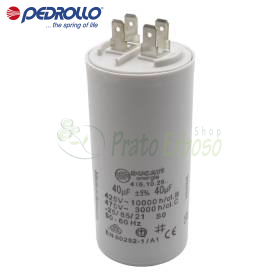 40 F - Condensatore da 40 micro farad 450 VL Pedrollo - 1