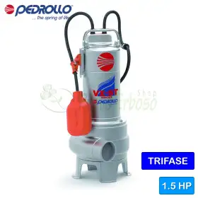 VX 15/35-ST - 1,5 PS dreiphasige VORTEX-Elektropumpe für Abwasser ANGEBOT Pedrollo - 1