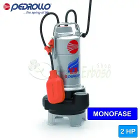 VXm 20/50 - Pompă electrică Pedrollo VORTEX monofazată de 2 CP pentru ape uzate - 1