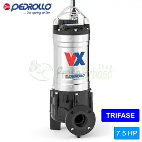 VX 75/80 - Bomba eléctrica VORTEX trifásica de 7,5 HP para aguas residuales Pedrollo - 1