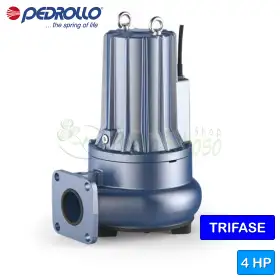 VXC 40/50-F - Pompă electrică VORTEX trifazată de 4 CP pentru ape uzate Pedrollo - 1