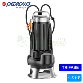 Pompe électrique triphasée VORTEX VXC 15/35 - 1,5 CV pour eaux usées -