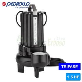 Pompe à eaux usées électrique triphasée VORTEX VXC 15/65 - 1,5 CV Pedrollo - 1