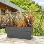 Jardinière type bac - Pot de fleurs cassette anthracite 99 cm -