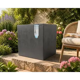 Millennium R Cube - 49cm cube vase in anthracite
