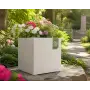 Cubo Millennium R - Jarrón cúbico de 49 cm color perla