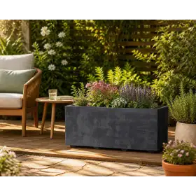 Millennium R Trough - 59cm Anthracite Trough Planter