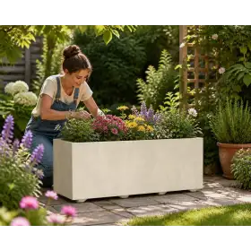 Jardinière Millennium R Trough - 59 cm en forme de cercueil nacré