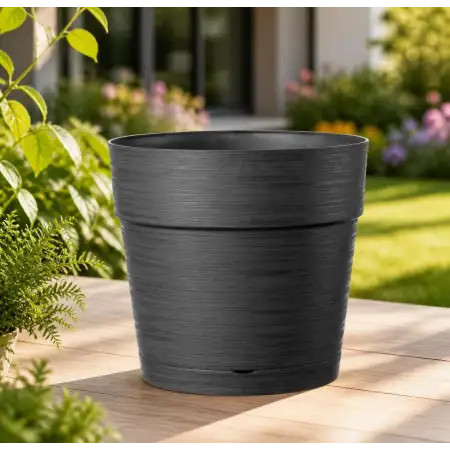 Save pot - 20 cm round anthracite vase - Deroma