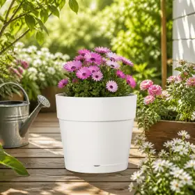 Maceta Save Pot - Maceta redonda blanca de 24,5 cm - Deroma