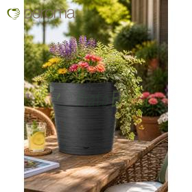 Ahorra en macetas - Jarrón redondo de 48 cm color antracita OFERTA
