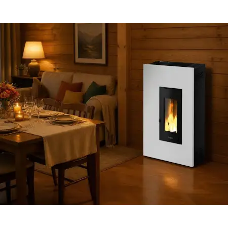Madison 5 estufa de pellets blanca 5 kW