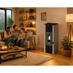 Minni - Estufa de pellets blanca de 6,3 kW