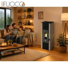 Stufa Minni 6,3 kW pelet e bardhë