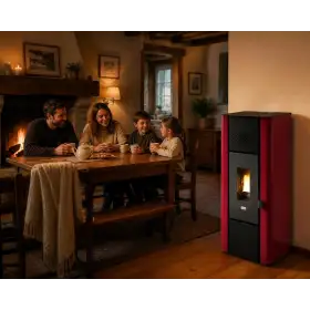 Minnie - 6.3 Kw red pellet stove