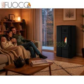 Noa - 6.3 kW pellet stove in embossed black