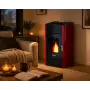 Leonora stufa a pellet 7 kW rossa con telecomando