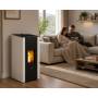 Estufa de pellets Elane 9,0 - 8,5 kW, blanca