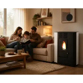 Nella - Sobë peleti me kanale të bardha 9.4 kW