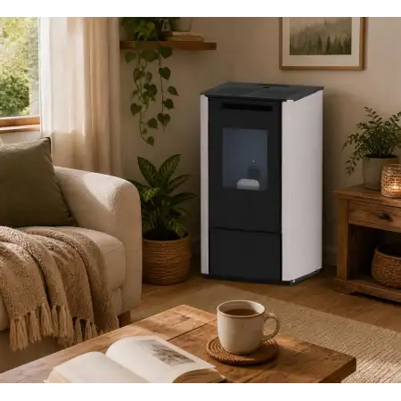 Vania stufa a pellet 9,5 kW bianca