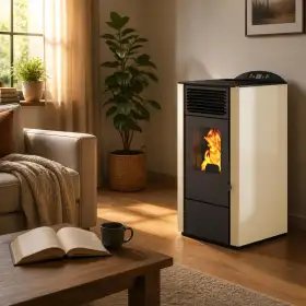 Estufa de pellets Lory marfil 9,5 kW Estufa de pellets Lory marfil 9,5 kW