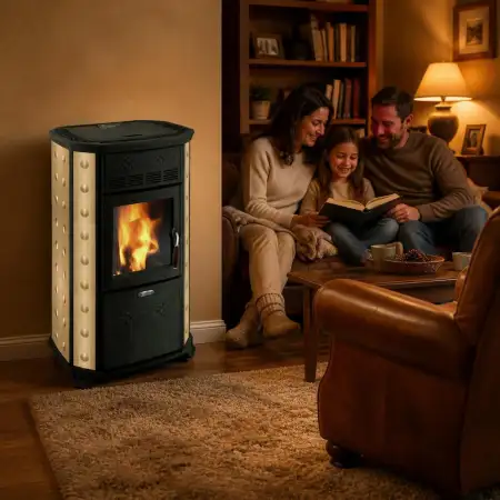 Poêle à granulés Sfera 647/749 beige 11 kW Olimpia Splendid