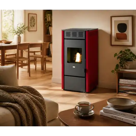 Estufa de pellets Martina roja 11,5 kW