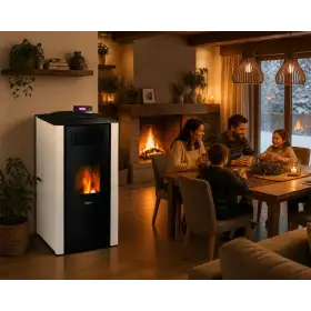 Mira 16 stufa a pellet idro 16 kW bianco