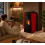 Mira 16 stufa a pellet hydro 16 kW rossa