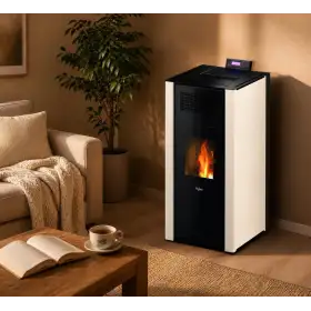 Mira 22 22 kW hydro pellet stove white