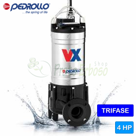 VX 40/80 - Bomba eléctrica VORTEX trifásica de 4 HP para aguas residuales Pedrollo - 1 VX 40/80 - Bomba eléctrica VORTEX trifásica de 4 HP para aguas residuales Pedrollo - 1