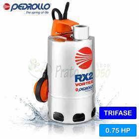 RX 3/20 (10m) - Elettropompa per acque sporche VORTEX trifase da 0.75 HP Pedrollo - 1