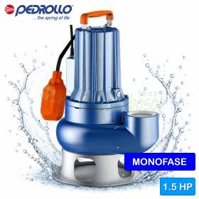VXCm 15/50 - 1,5 PS einphasige VORTEX-Elektropumpe für Abwasser Pedrollo - 1