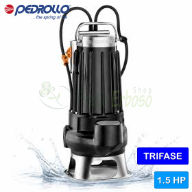 Bomba eléctrica para aguas residuales VORTEX trifásica VXC 15/35 de 1,5 HP Pedrollo - 1