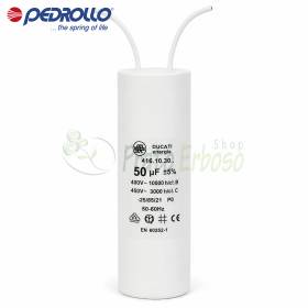 50 °C - 50 Mikrofarad 450 VL Kondensator Pedrollo - 1
