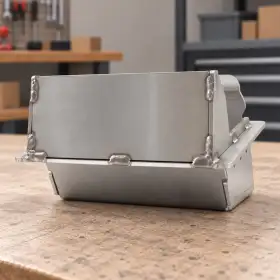 Stainless steel brazier for 13.5 kW pellet stove, featuring durable construction and sleek design.