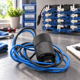 Solenoide 24V con cavi blu e neri per impianti di irrigazione