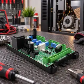 951008800 pellet stove motherboard control board on workshop bench