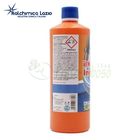 Il Mangia Ingorgo disgorgante per scarichi da 1 l in flacone arancione con tappo blu