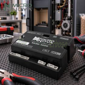 Placa base N100 para estufa de pellets con pantalla de 3 botones en banco de trabajo