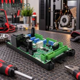 Carte mère électronique pour poêle à granulés sur établi de réparation