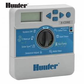 Centralina irrigazione Hunter X-Core 8 zone per interno con display e manopola di controllo