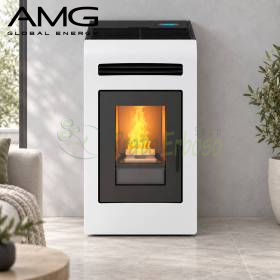 Cayenne - Sobë me pelet me kanale 12.3 kW, e bardhë