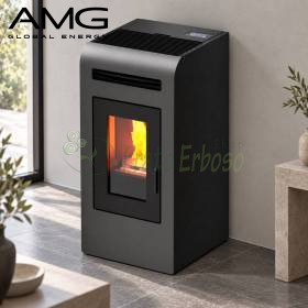 Cayenne - Estufa de pellets con conducto de 12,3 kW, color gris