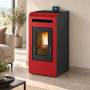Cayenne - Stufa canalizzata a pellet da 12.3 Kw rosso