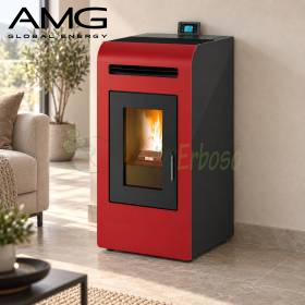 Cayenne – 12,3 kW Pelletkaminofen mit Luftkanal, rot