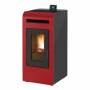 Cayenne - Stufa canalizzata a pellet da 12.3 Kw rosso