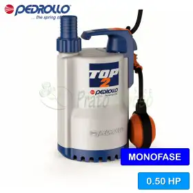 TOP 2 (5m) - Pompe de drainage électrique 0,50 CV pour eaux claires Pedrollo - 1